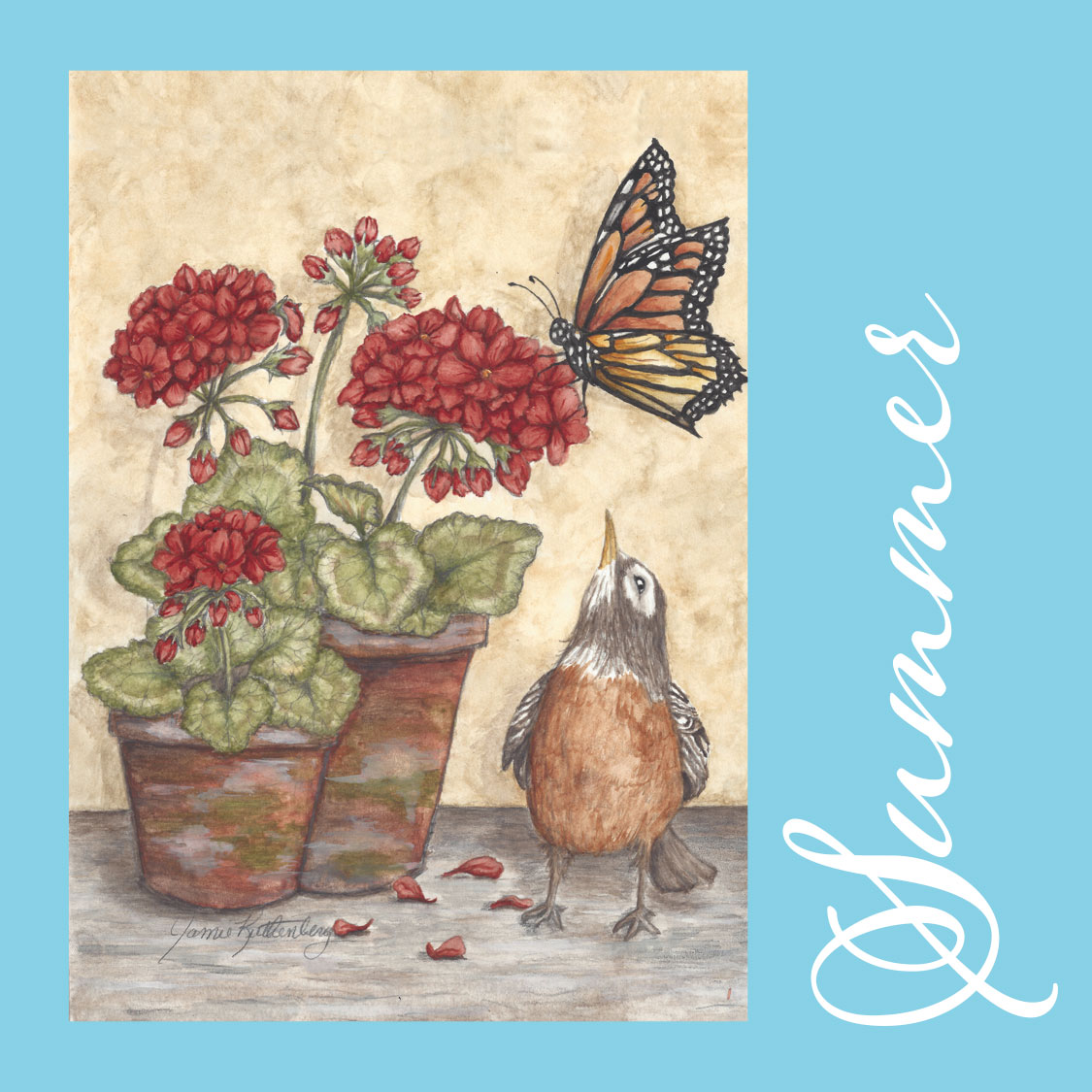 American Robin Greeting Cards - Summer